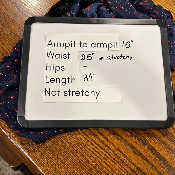 Jessica Simpson Navy Blue shoe and dot print mini Dress size small - Picture 8 of 13